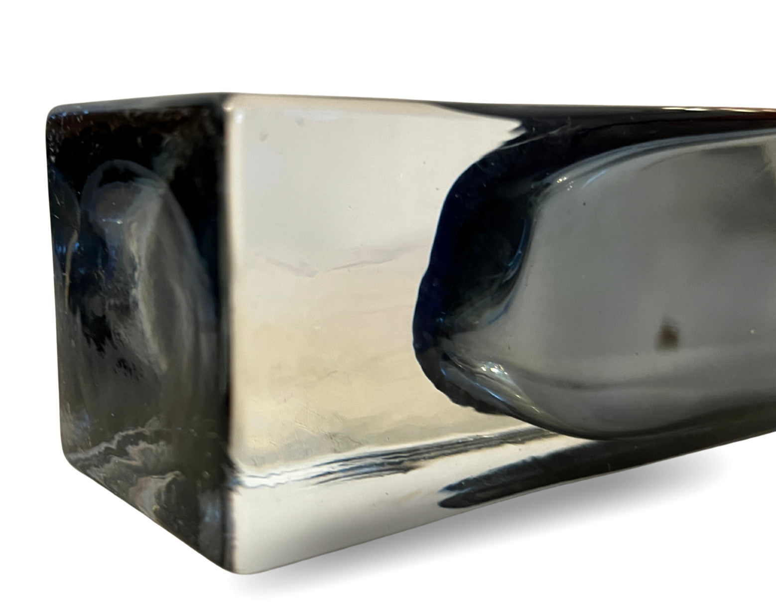 Attributed Timo Sarpaneva Iittala Linearia Vase Smoky Grey Art Glass Finland