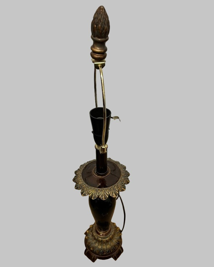 Vintage Table Lamp Resin Base Dark Finish Ornate 70cm Tall Working