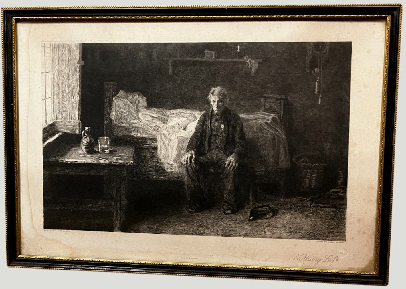 1883 Victorian Etching Nothing Left Frank Holl A Gery Bichard Framed Print