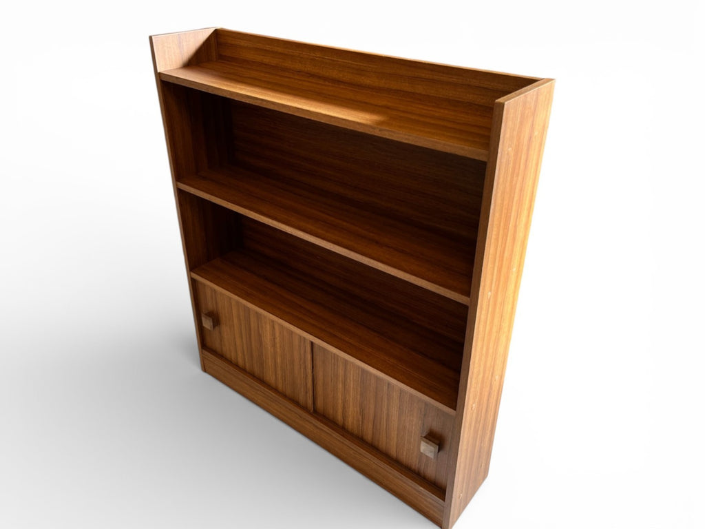 Vintage Wall Shelf Unit H90cm L79cm W18cm Deep Sliding Door Shelving Retro Style