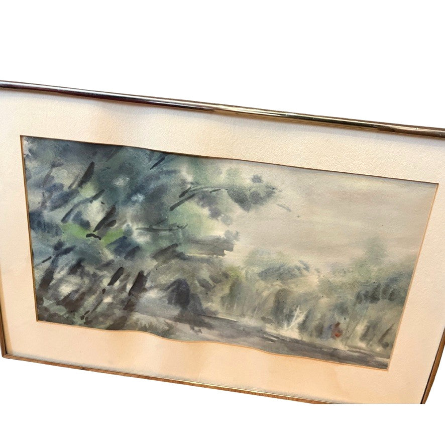 Audrey Weprin Waters Edge Original Watercolour Painting Framed Signed 1983