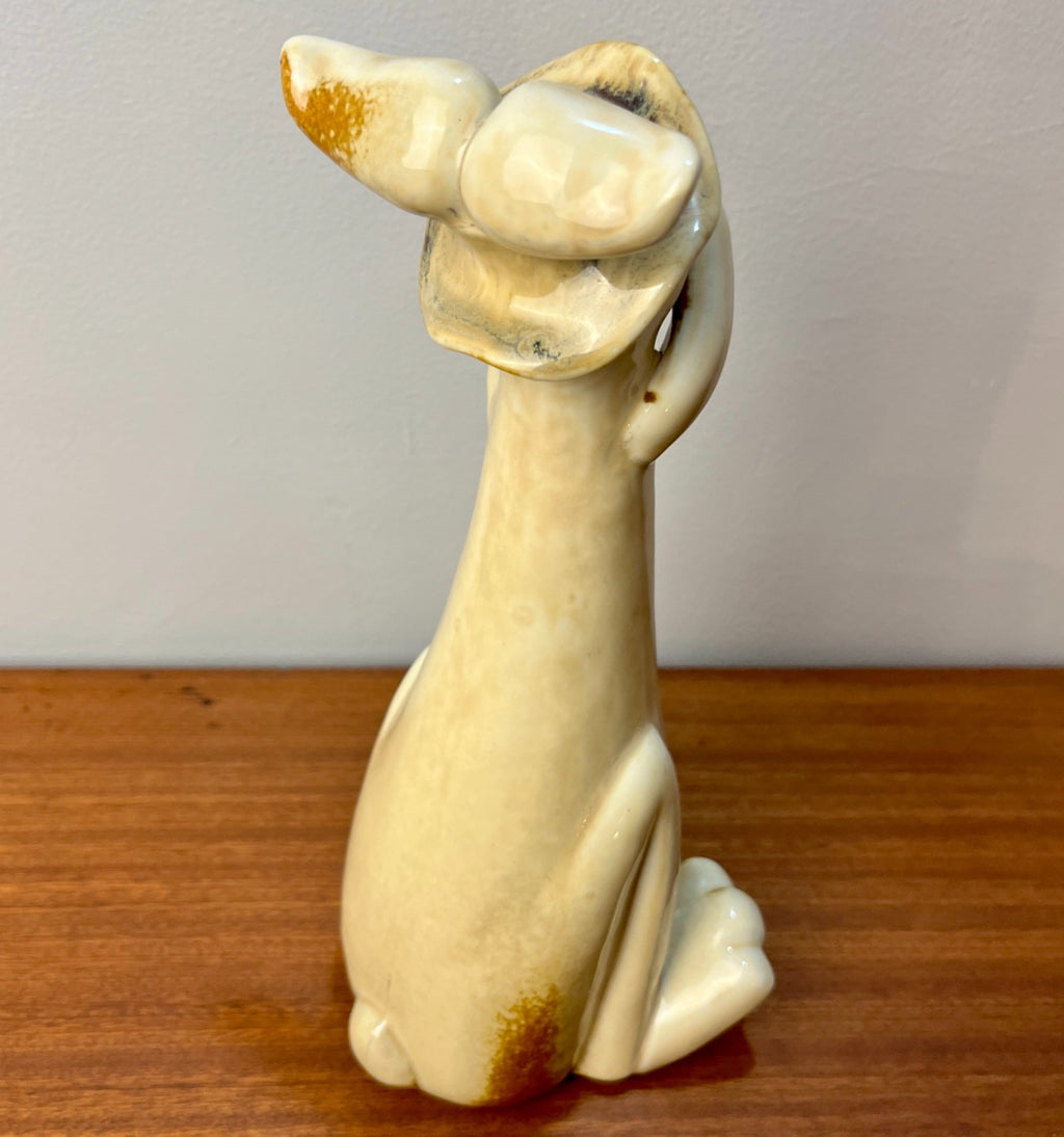 Pottery Rabbit Figurine by Kangaroo Pottery. Ceramic Bunny in Hat