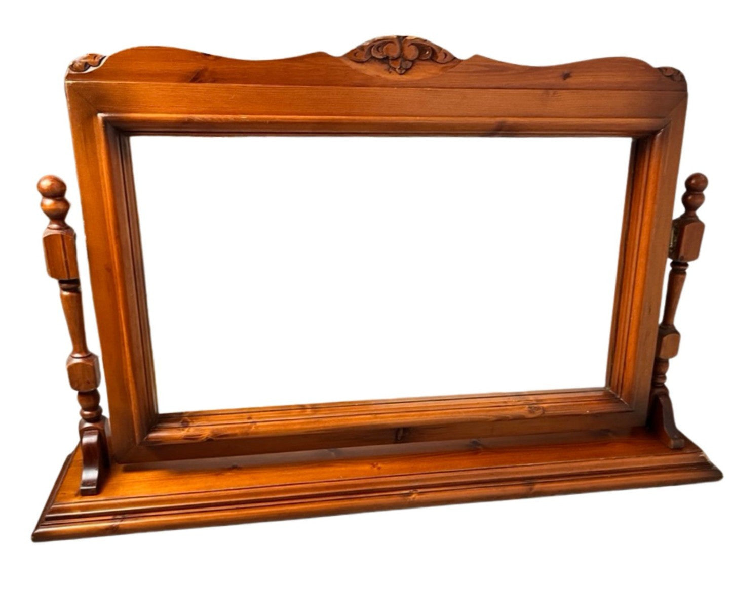 Large Vintage Freestanding Pine Dressing Table Mirror Rustic Farmhouse Country S