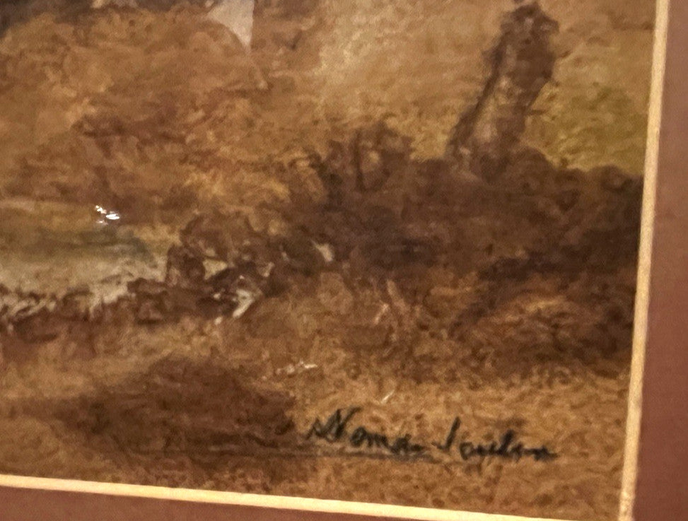 Evening Woodland Lake Watercolour Painting Framed 56x45cm Signed N. Jackson