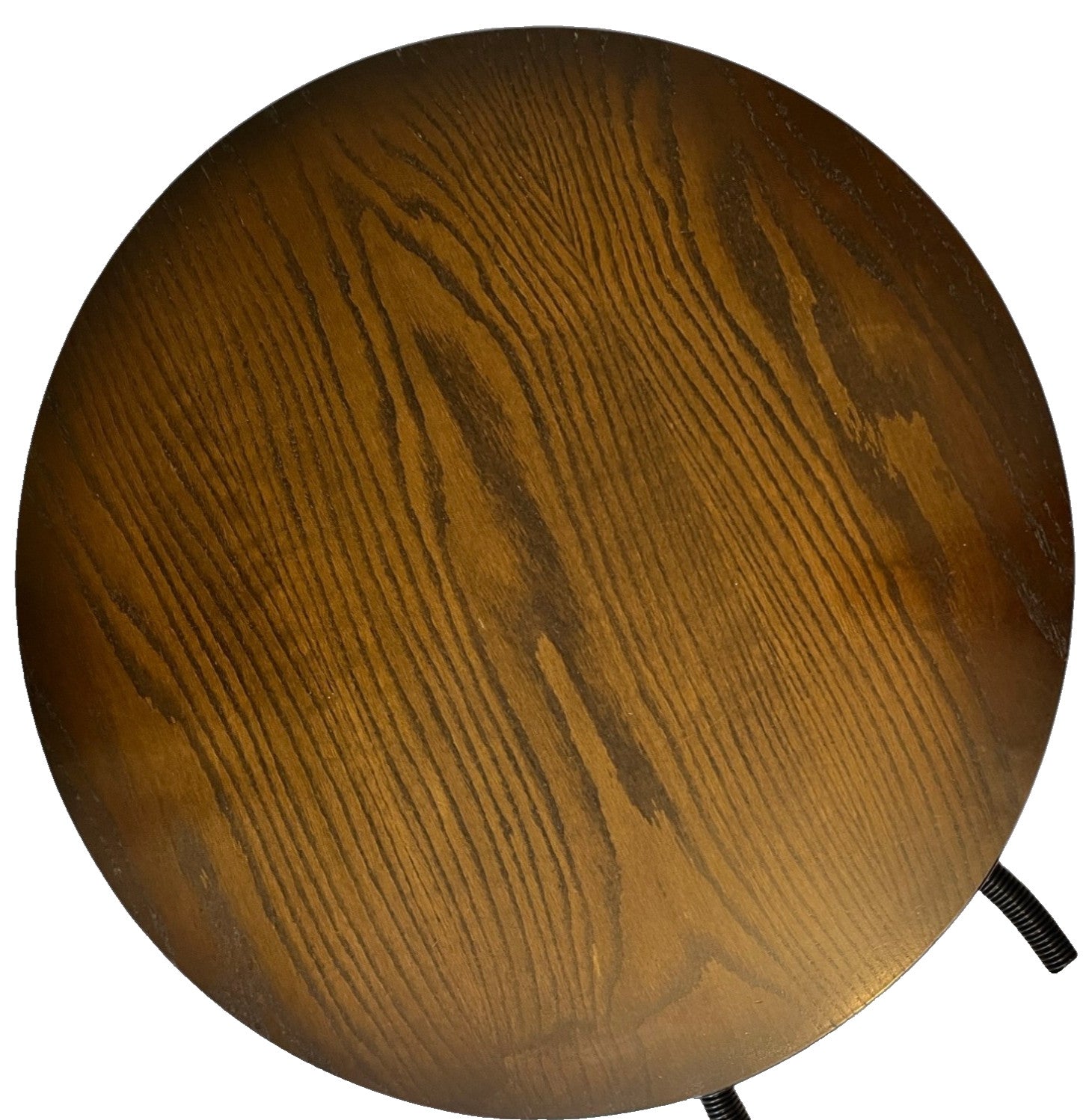 Round Wooden Side Table 66cm Diameter 49cm Height Dark Brown Turned Leg Vintage