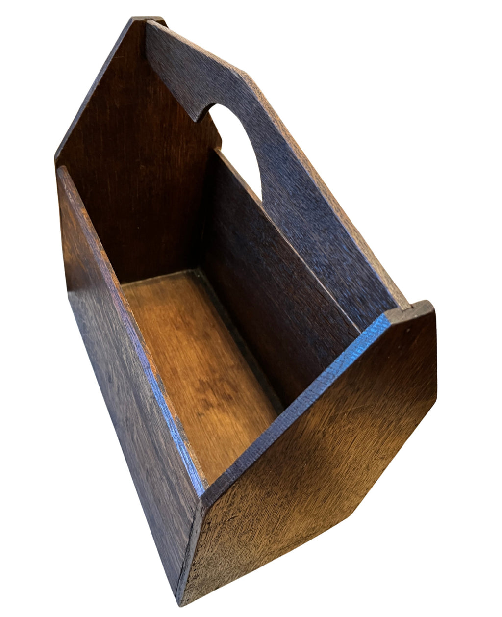 Antique Oak Magazine Rack / Newspaper Holder – Arts & Crafts Style Wooden Storag