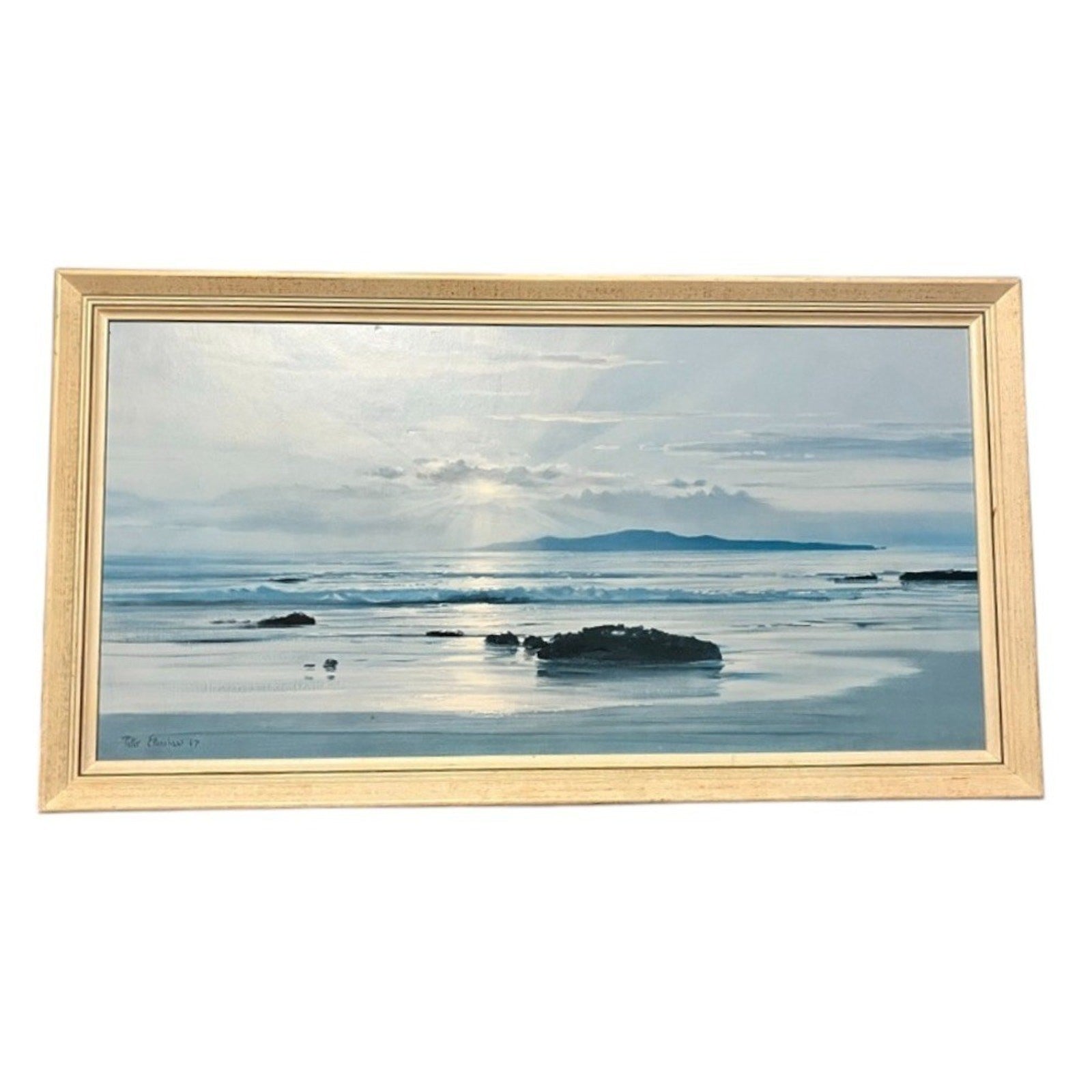 Vintage Framed Print Of Sunset Over Sea By Peter Ellenshaw, 1967, 83cm