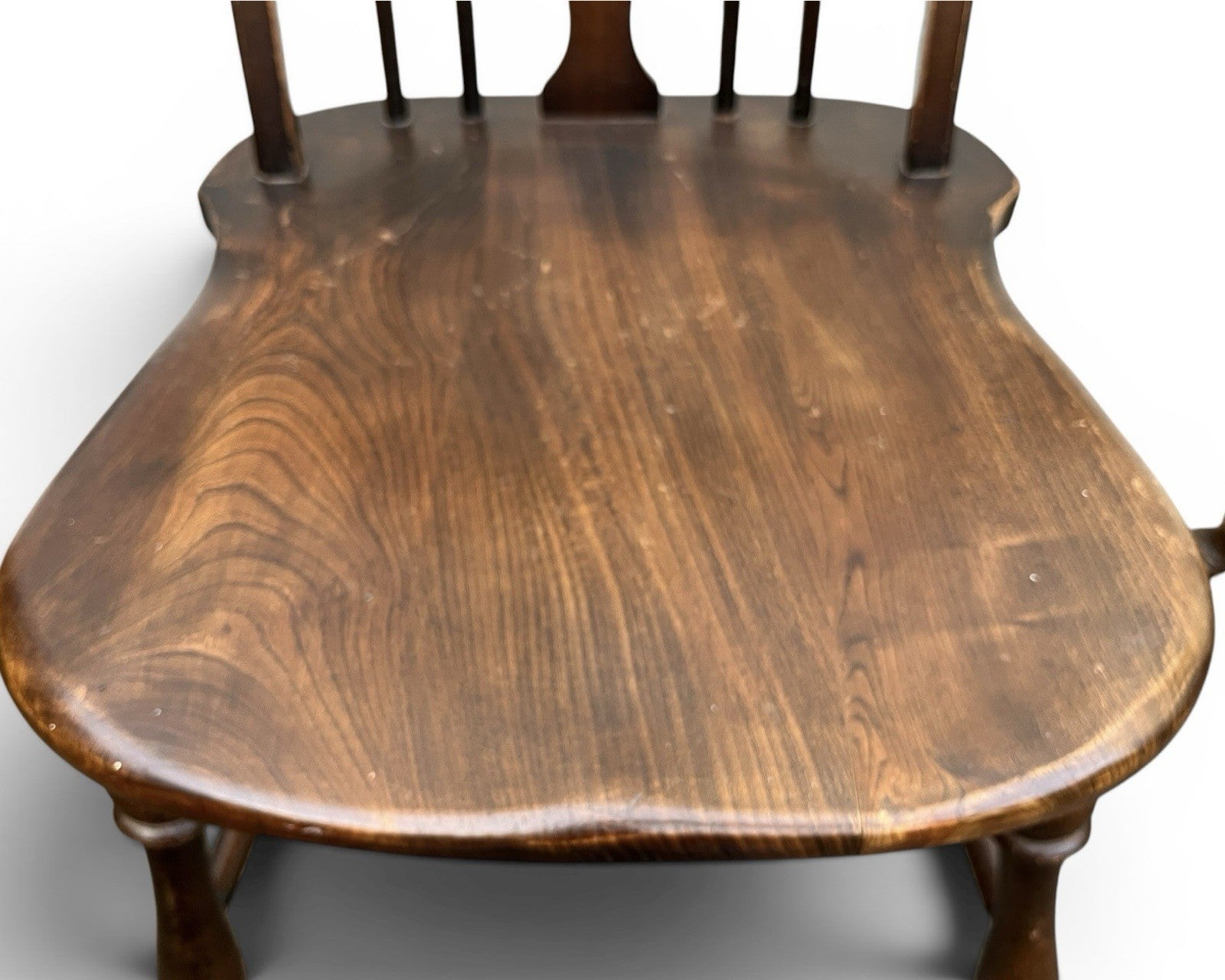 Vintage Set of Four Dark Oak Wheel Back Chairs