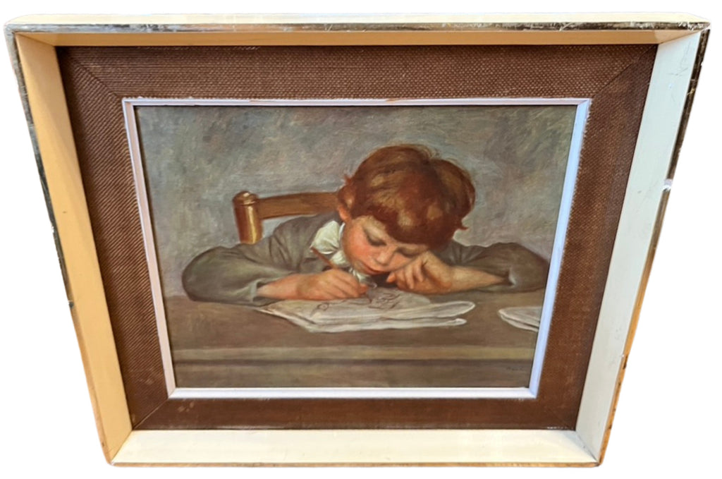 Vintage Renoir “Jean Renoir Drawing” Framed Art Print Boy Drawing Portrait