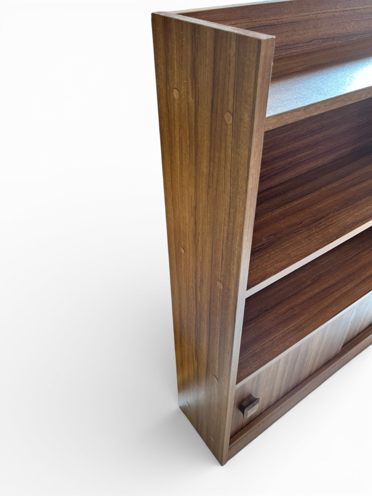 Vintage Wall Shelf Unit H90cm L79cm W18cm Deep Sliding Door Shelving Retro Style