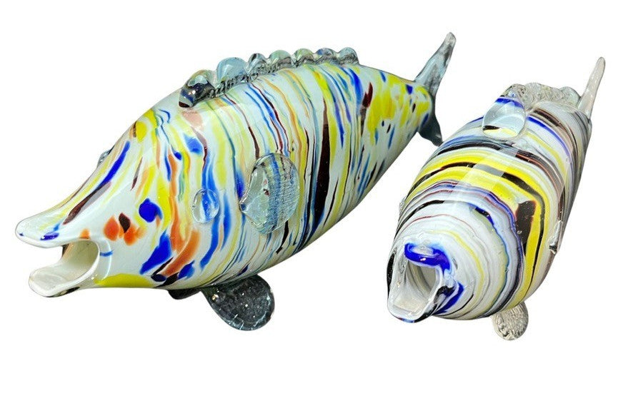 Murano Style Art Glass Fish Hand Blown Multicoloured Mid Century Vintage
