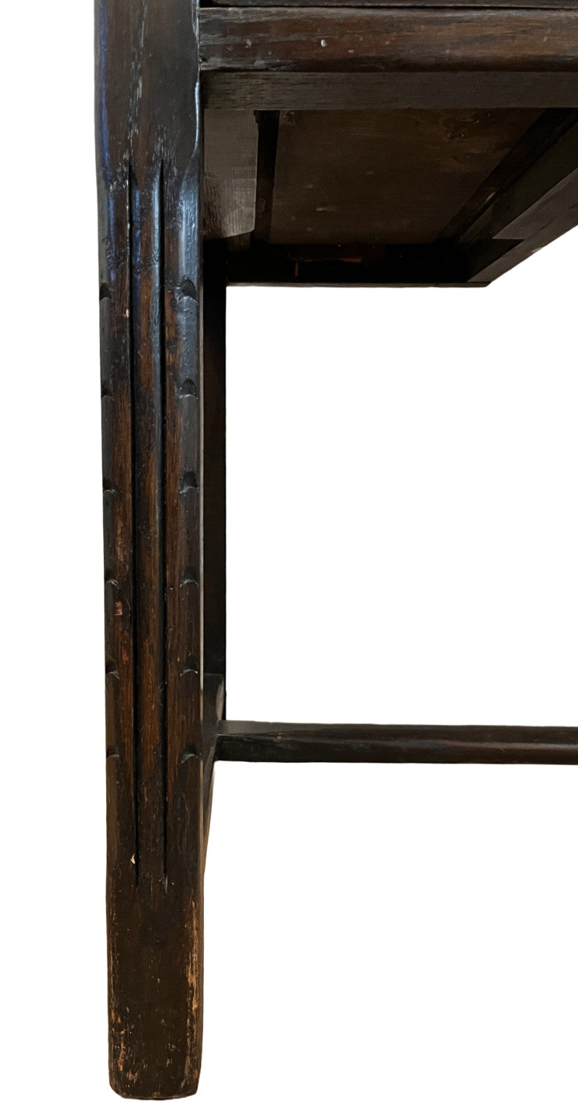 Vintage 1930s Solid Wood Desk 5 Drawer Console Table Carved Front 109cm