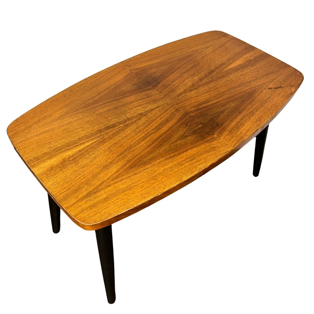 Mid Century Style Coffee Table Retro Side Table Wood Top Black Legs Vintage