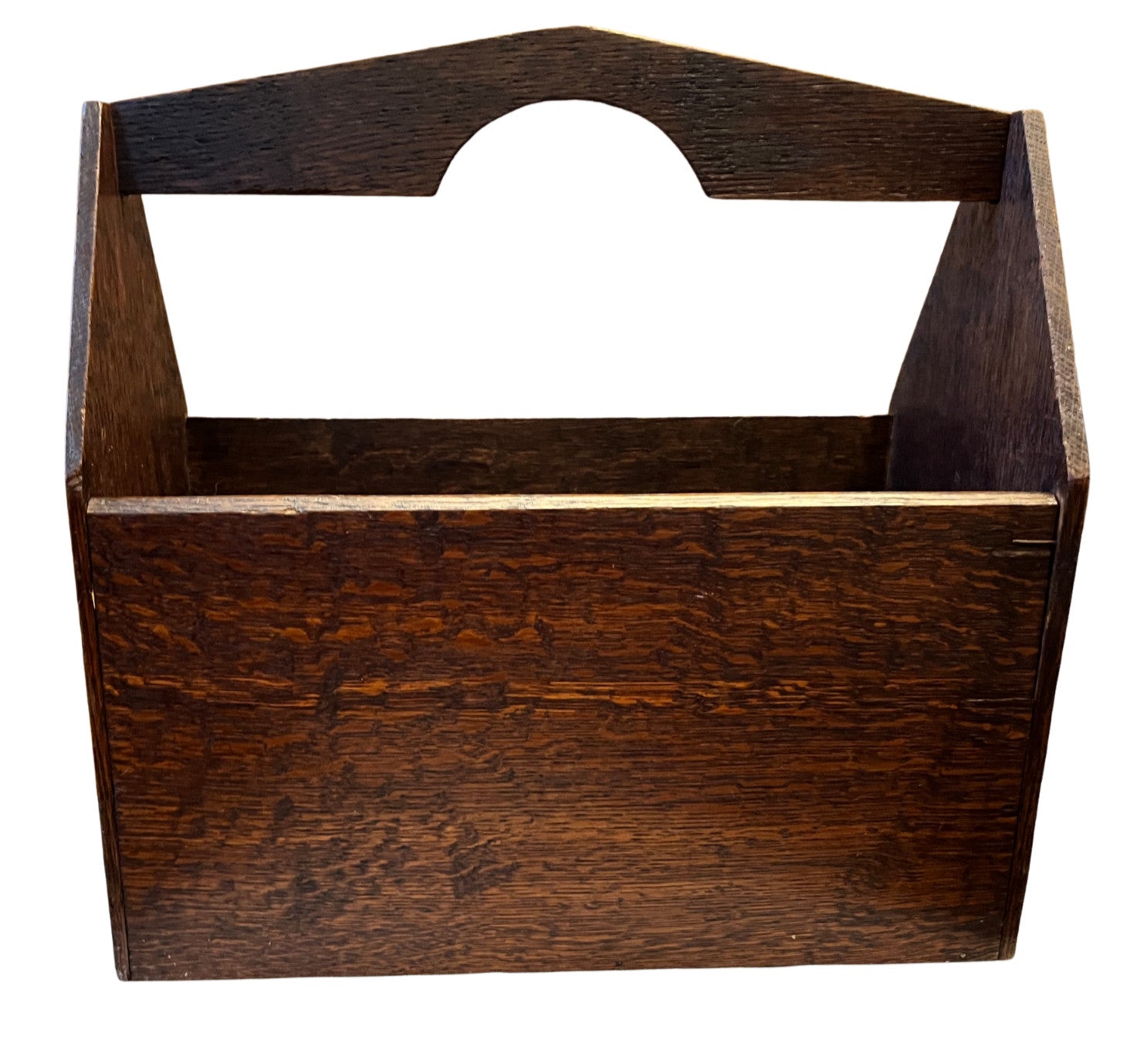 Antique Oak Magazine Rack / Newspaper Holder – Arts & Crafts Style Wooden Storag