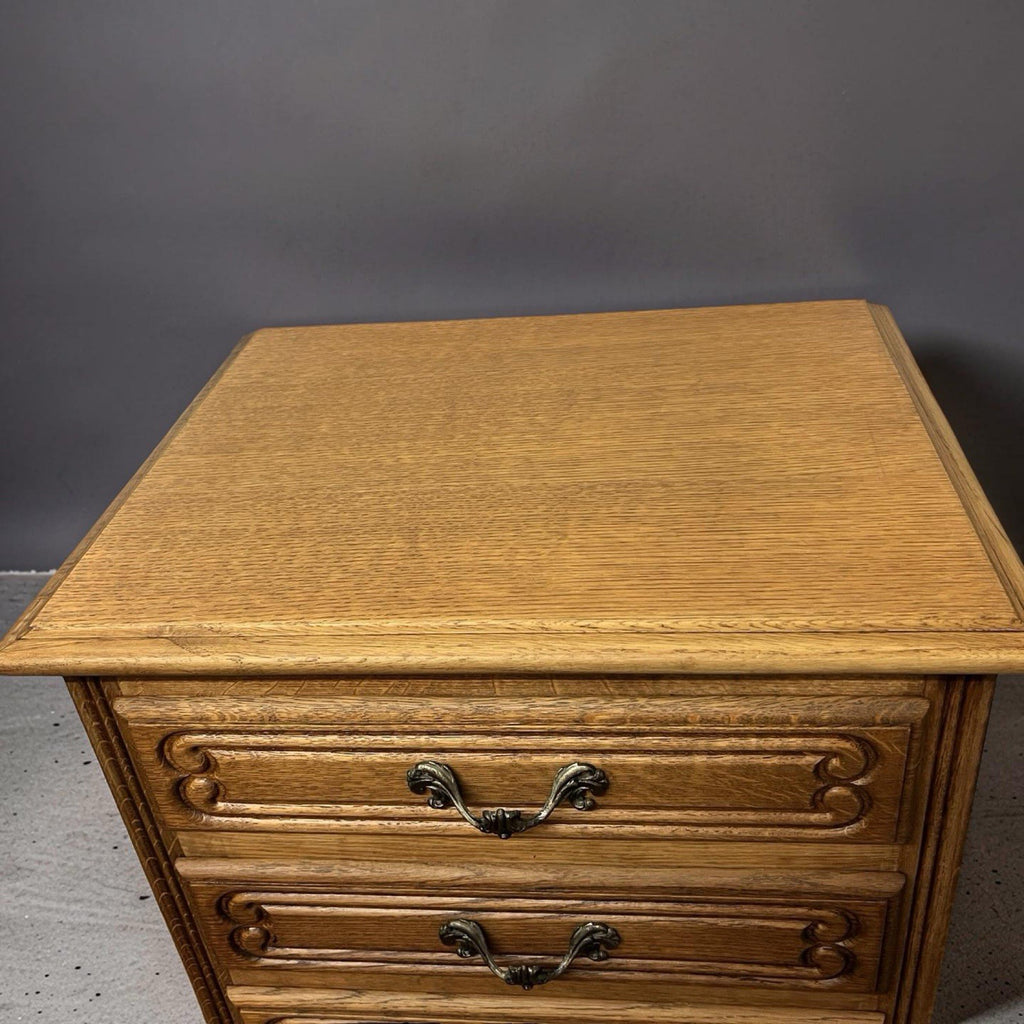 Vintage Oak Cabinet 3 Drawer Chest French Style 70cm