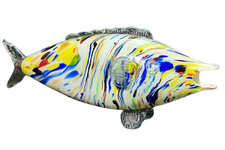Murano Style Art Glass Fish Hand Blown Multicoloured Mid Century Vintage
