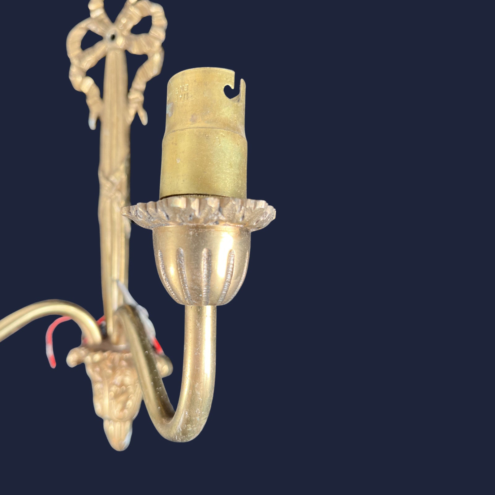 6x Vintage Art Nouveau Style Twin Arm Wall Sconces Brass Effect Wall Lights