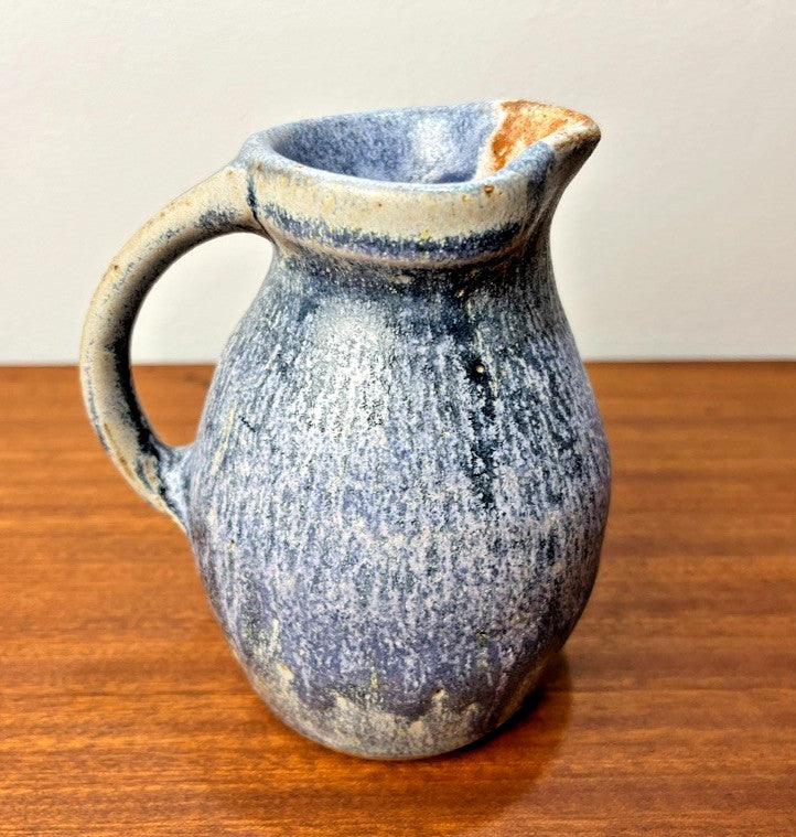 Nethybridge Pottery Studio Pottery Jug Vase – Blue Drip Glaze Scottish Ceramic