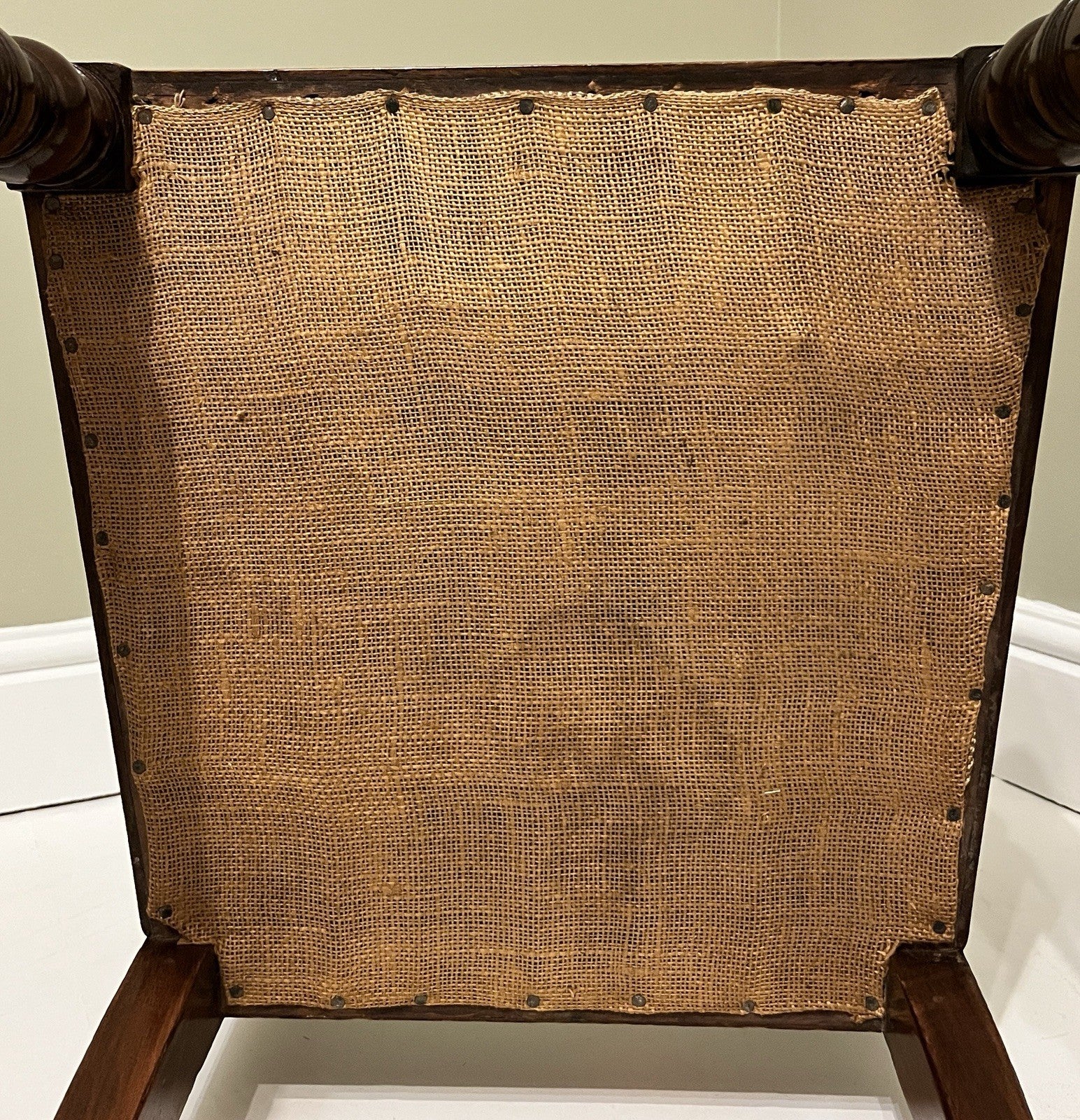 Victorian Mahogany Bedroom Chair Turned Legs Upholstered Seat 92cm High