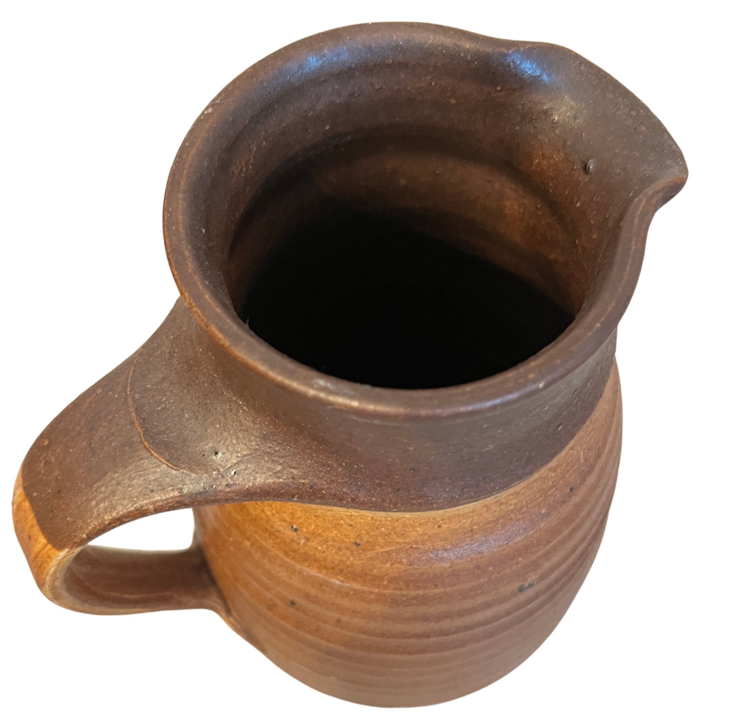 Vintage Studio Pottery Stoneware Jug Pitcher Brown Rustic Handmade Pottery Vase