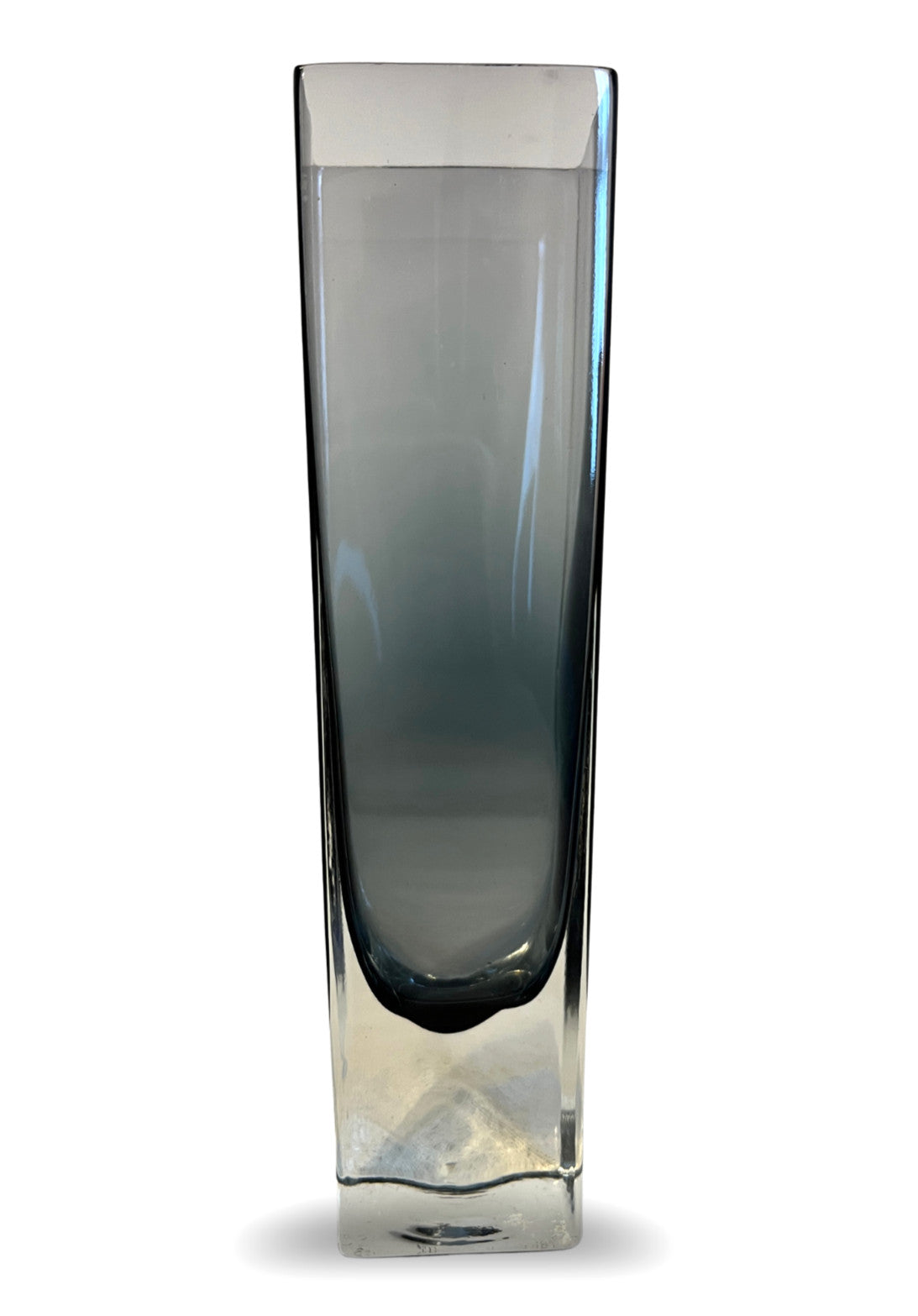 Attributed Timo Sarpaneva Iittala Linearia Vase Smoky Grey Art Glass Finland