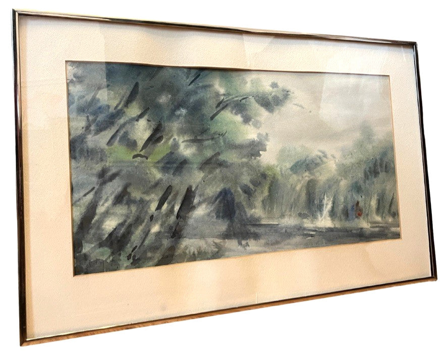 Audrey Weprin Waters Edge Original Watercolour Painting Framed Signed 1983