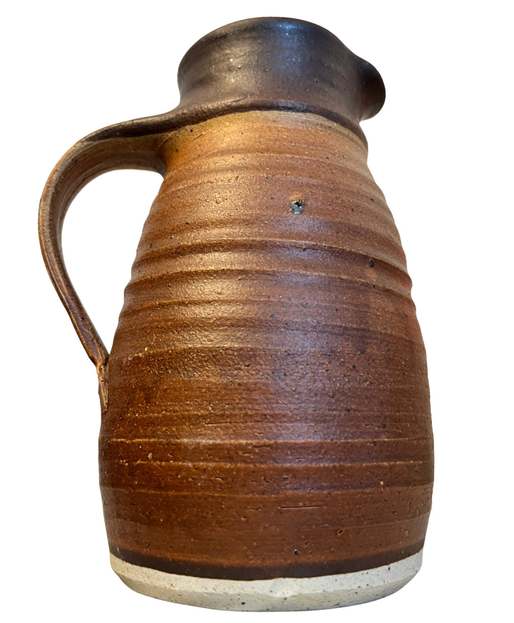 Vintage Studio Pottery Stoneware Jug Pitcher Brown Rustic Handmade Pottery Vase