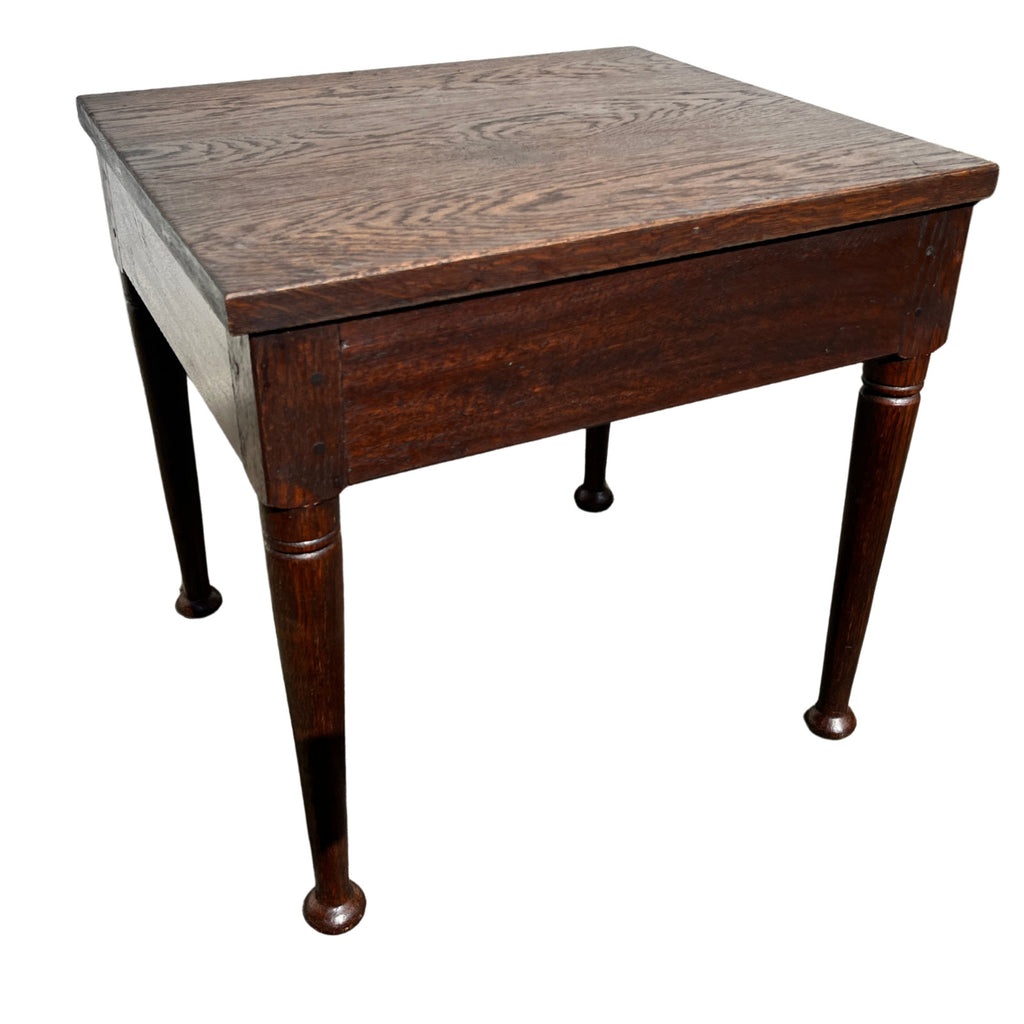 Antique Solid Oak Side Table Lamp Table Occasional Table Rustic Furniture