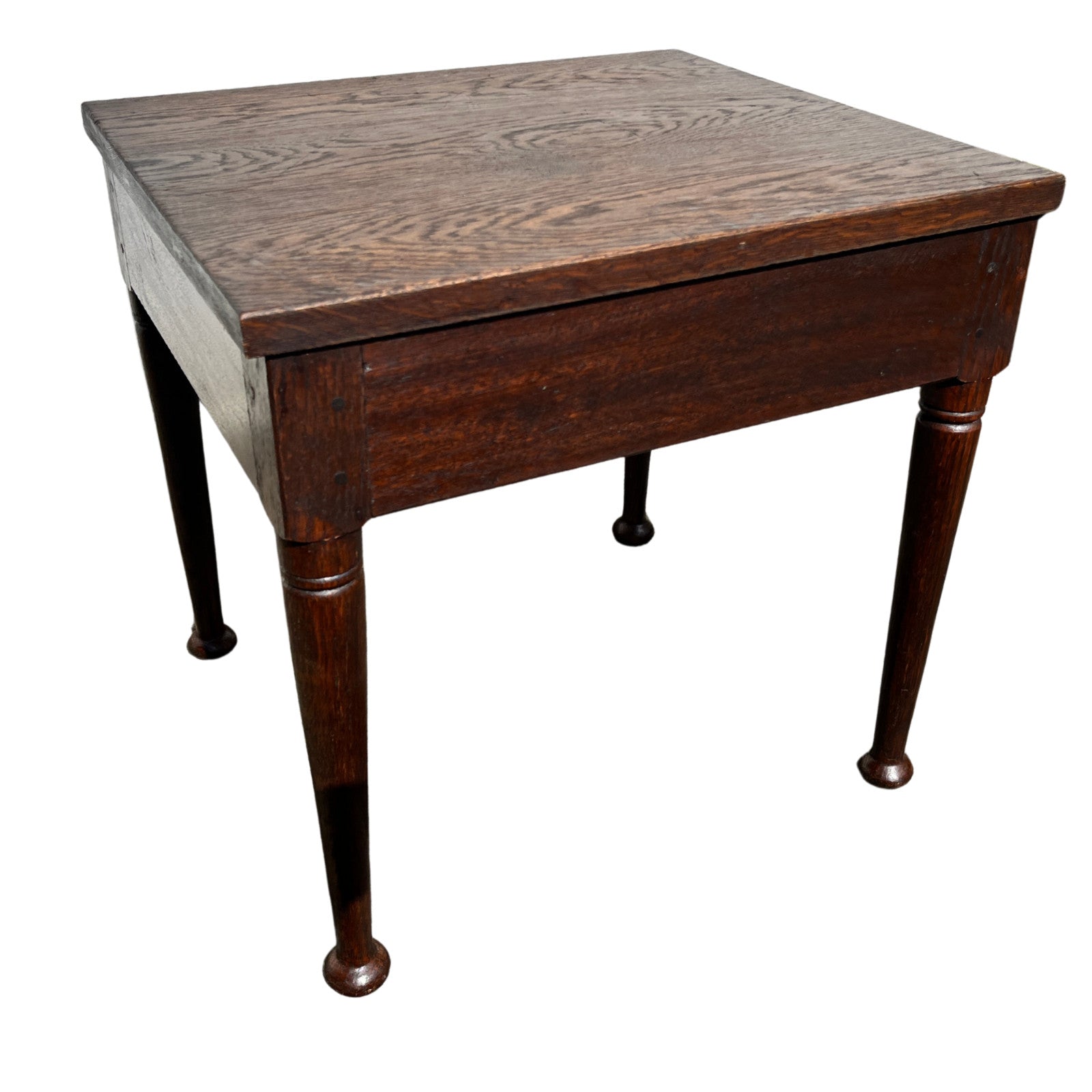 Antique Solid Oak Side Table Lamp Table Occasional Table Rustic Furniture