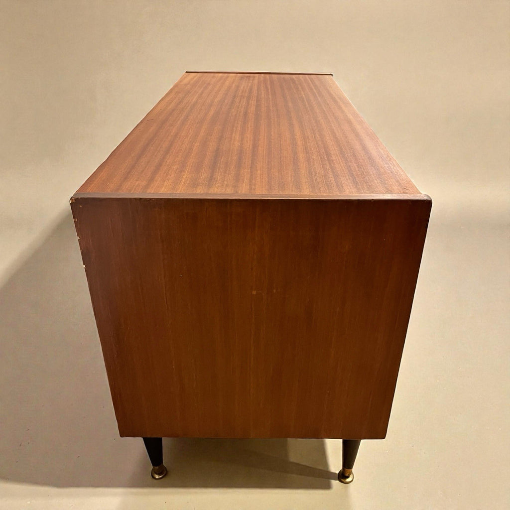 Nathan Mid Century Chest of Drawers Vintage Walnut Lowboy Cabinet Retro 99cm