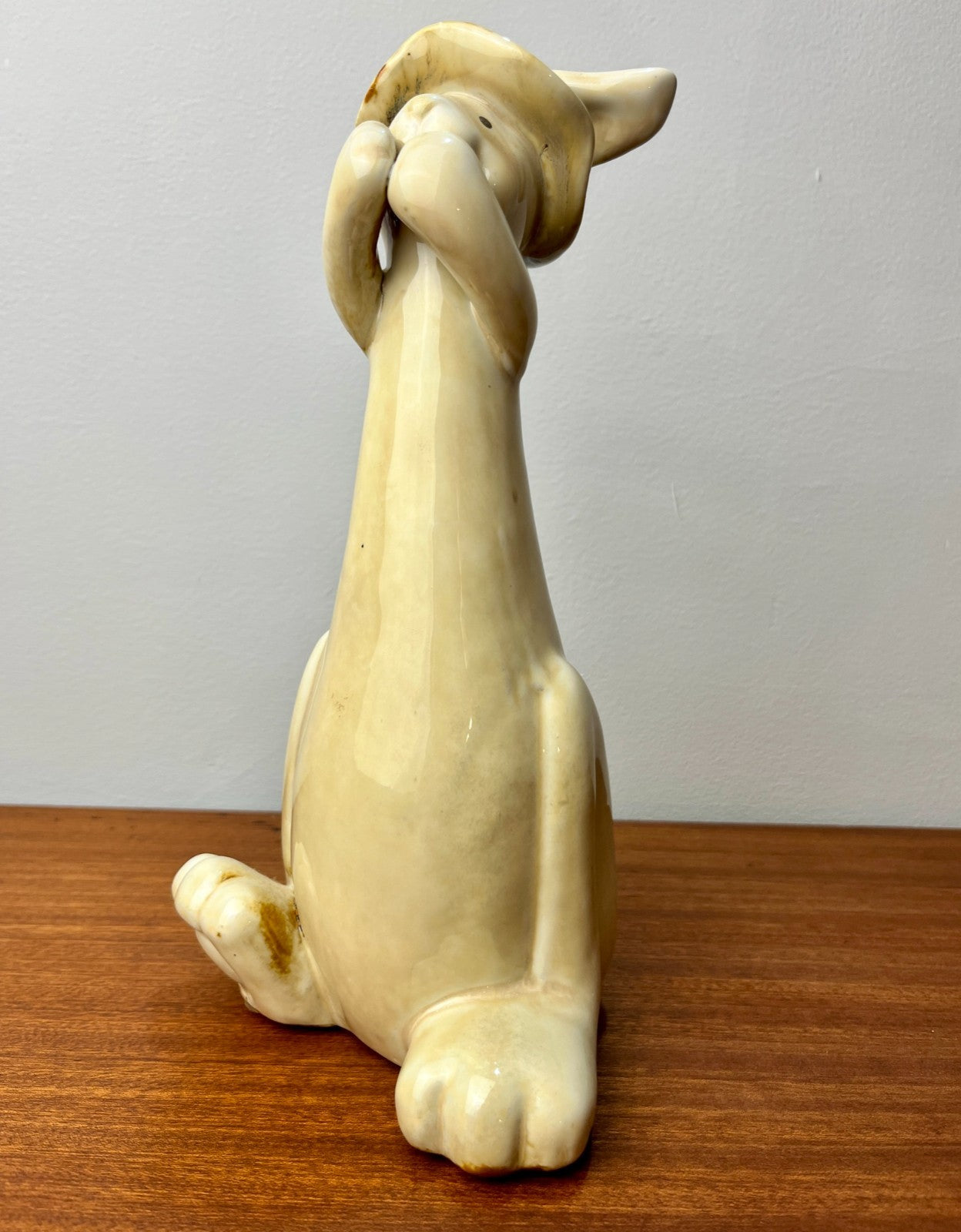 Pottery Rabbit Figurine by Kangaroo Pottery. Ceramic Bunny in Hat
