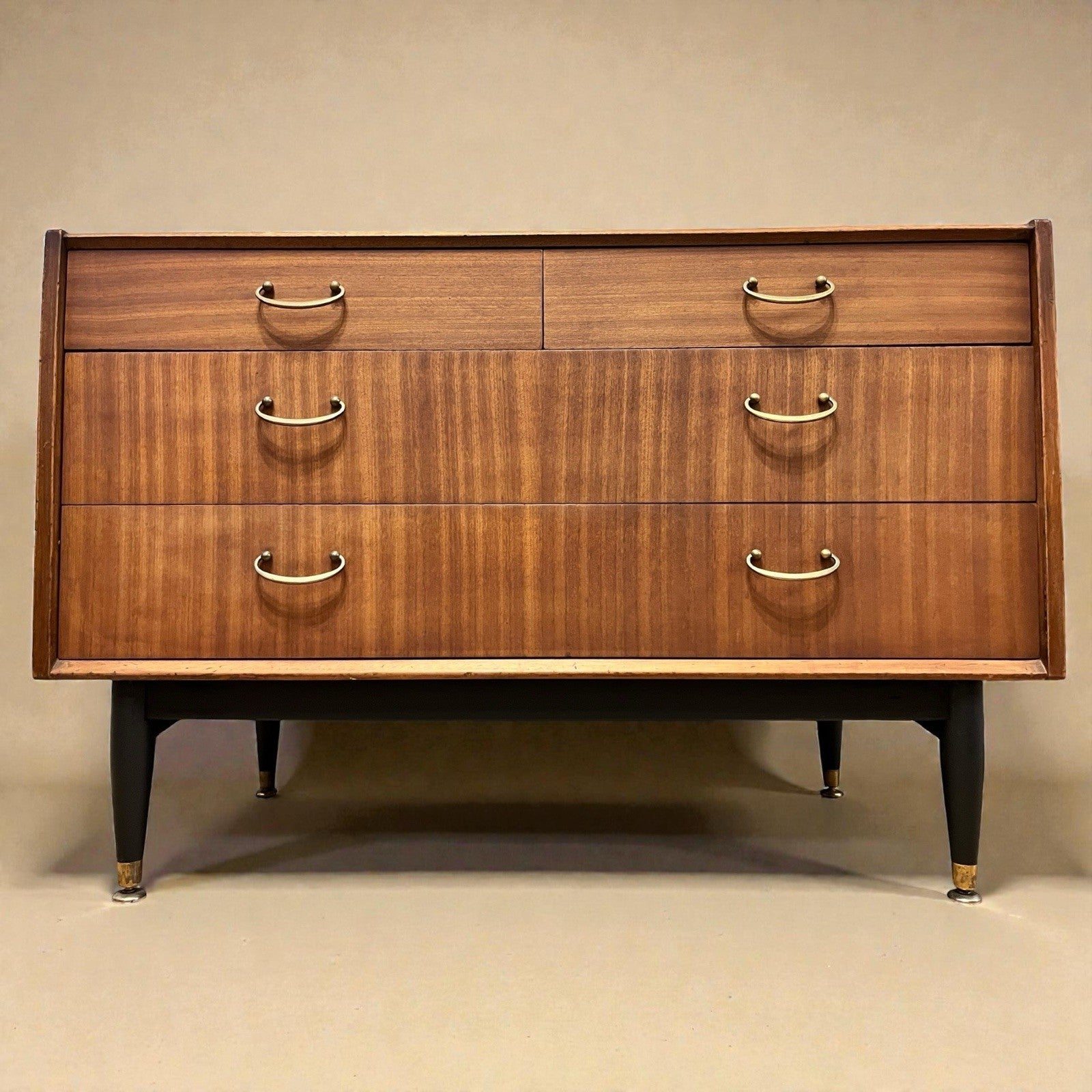 Nathan Mid Century Chest of Drawers Vintage Walnut Lowboy Cabinet Retro 99cm