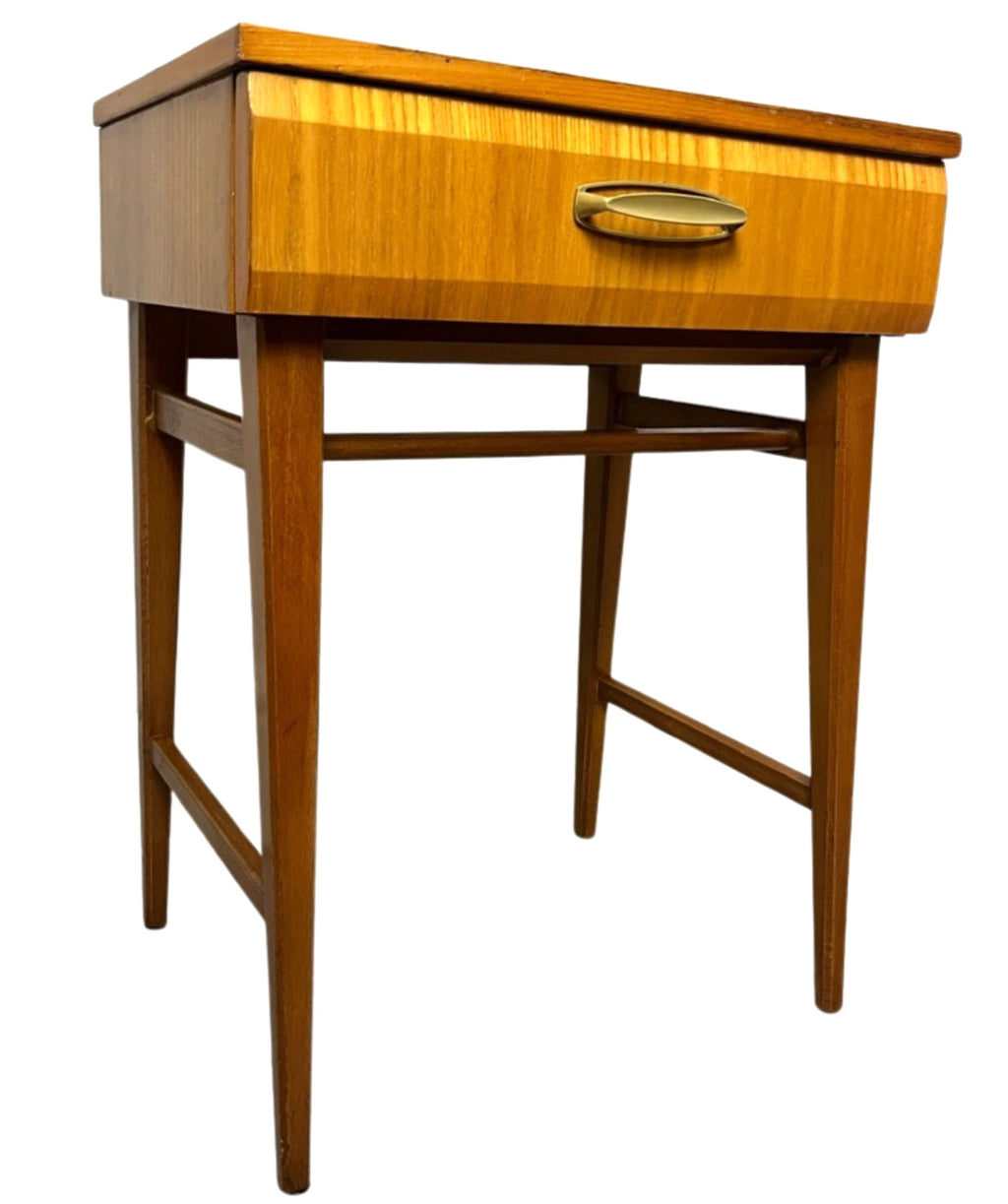 Vintage Mid Century Modern Meredew Bedside Table Teak Cabinet Atomic Era Retro