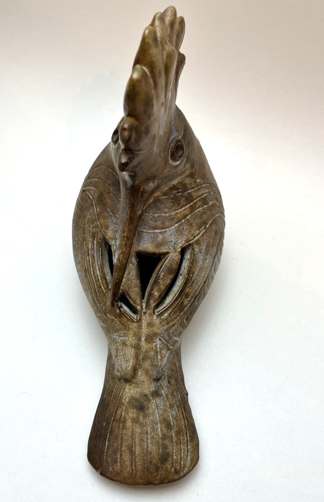 Agnes Escala Zoomorphic Pottery Bird Sculpture Studio Ceramic Signed 1950-1970