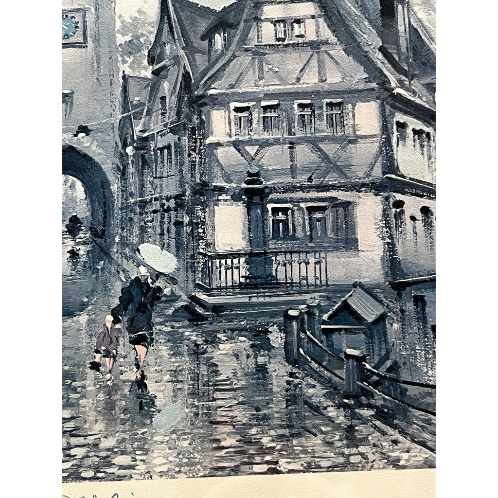 Maurice Legendre Signed Framed Art Rothenburg Print 50×42cm
