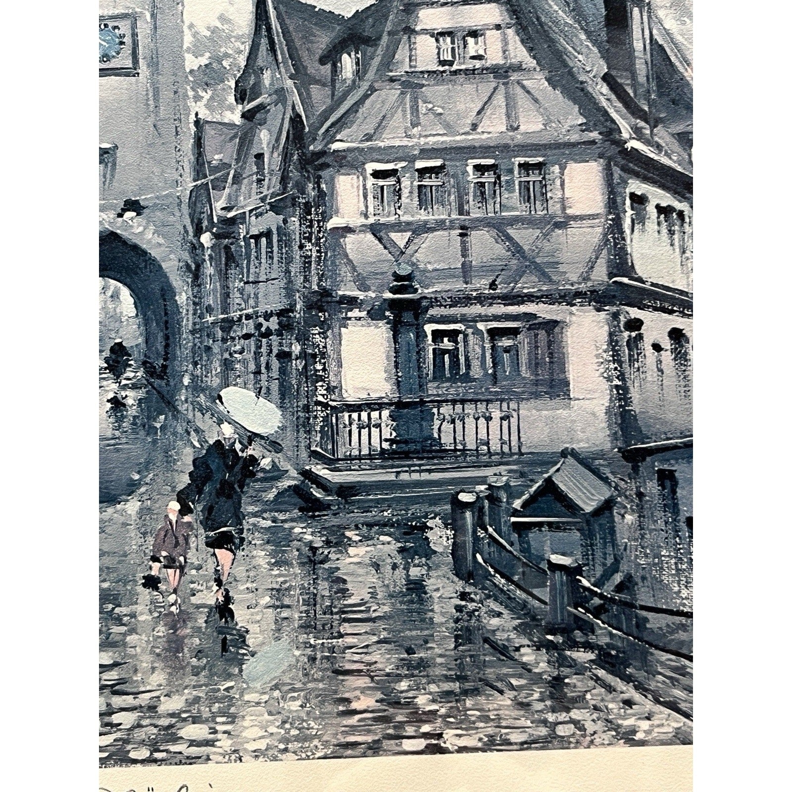 Maurice Legendre Signed Framed Art Rothenburg Print 50×42cm