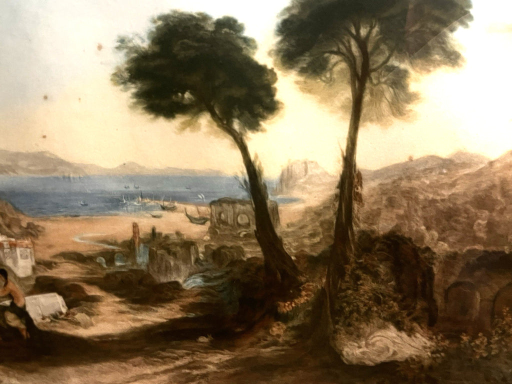 Antique ‘Bay of Baiae’ Mezzotint Engraving After J.M.W. Turner – Framed Vintage