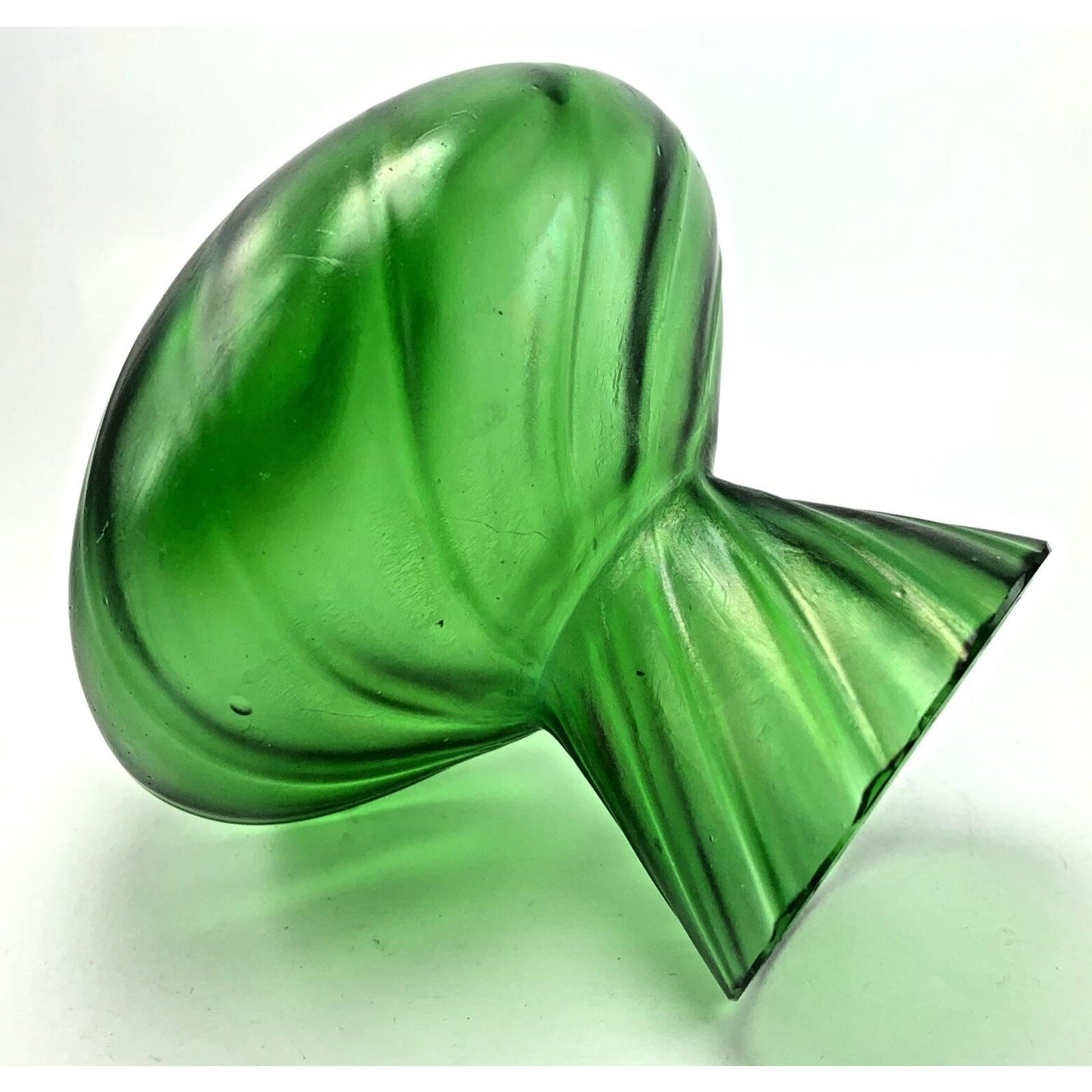 Antique Green Glass Vase Art Nouveau Art Glass Lustre Finish c1900