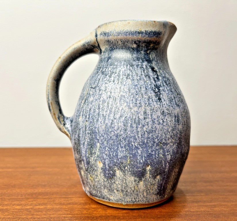 Nethybridge Pottery Studio Pottery Jug Vase – Blue Drip Glaze Scottish Ceramic