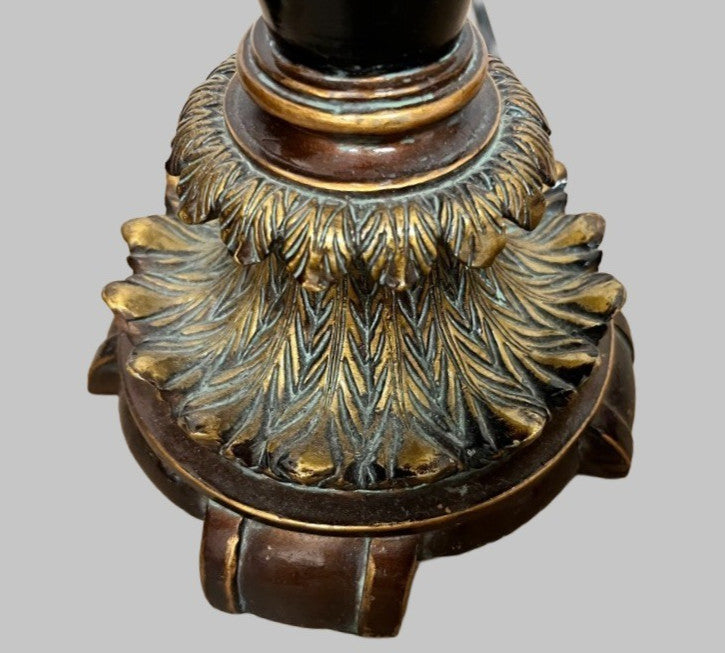 Vintage Table Lamp Resin Base Dark Finish Ornate 70cm Tall Working