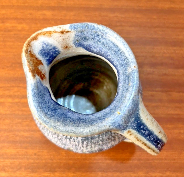Nethybridge Pottery Studio Pottery Jug Vase – Blue Drip Glaze Scottish Ceramic