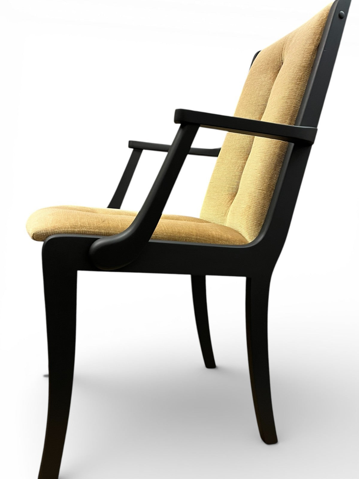5 Mid Century Dining Chairs Black Painted Matte Black 1 Carver 4 Side Chairs