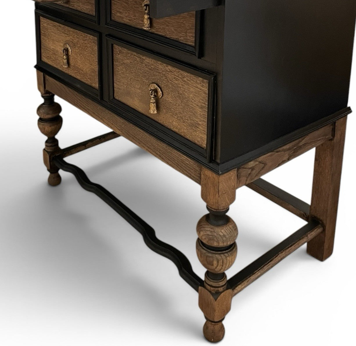 Vintage Oak Bureau Writing Desk / Fall Front Bureau / Refinished Storage Cabinet