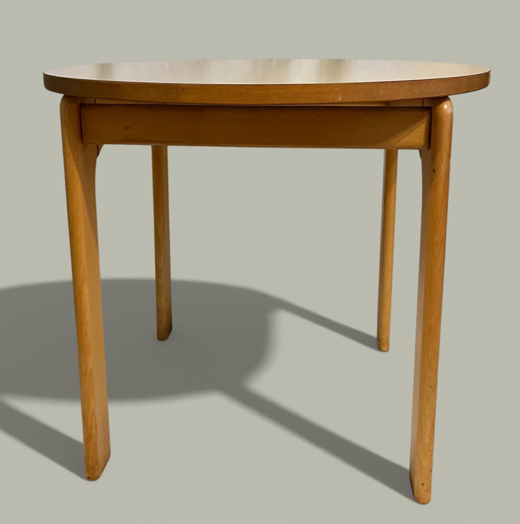1-2 Vintage Wooden Round Side Table Light Wood Finish 60x54cm Occasional Table
