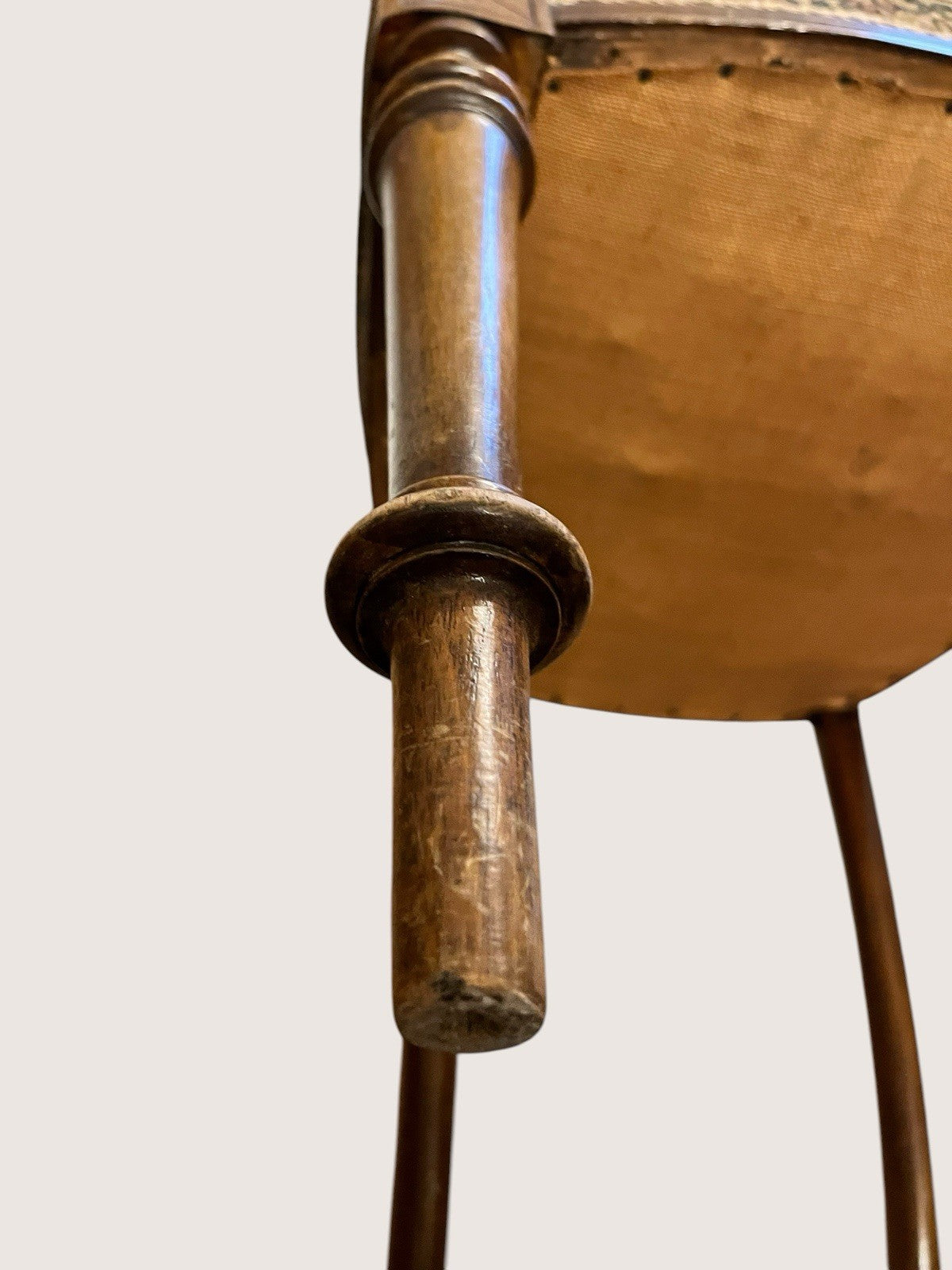 Antique Edwardian Carved Wooden Dining Chair – Upholstered Seat Side Chair
