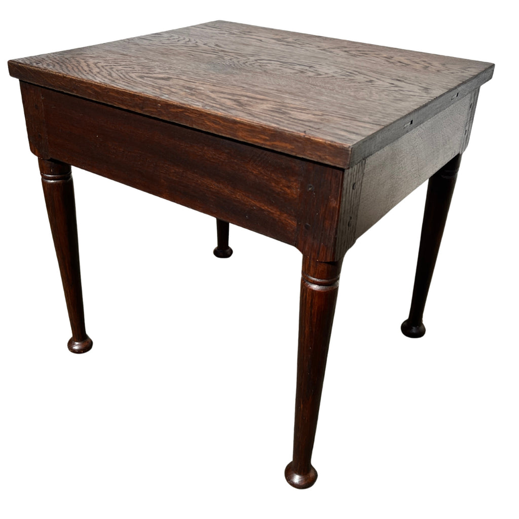 Antique Solid Oak Side Table Lamp Table Occasional Table Rustic Furniture