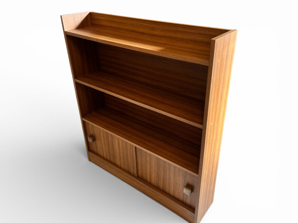 Vintage Wall Shelf Unit H90cm L79cm W18cm Deep Sliding Door Shelving Retro Style
