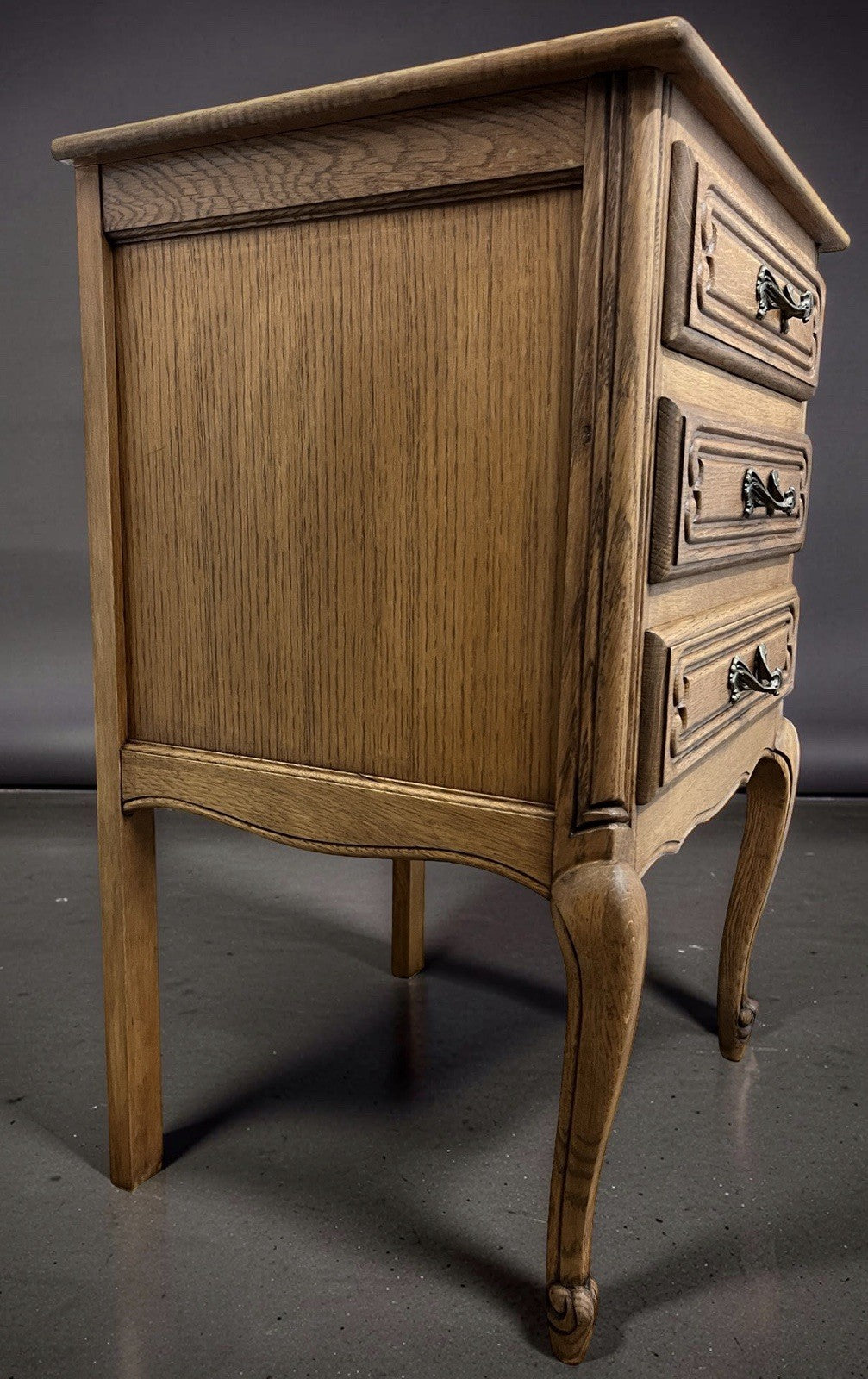 Vintage Oak Cabinet 3 Drawer Chest French Style 70cm