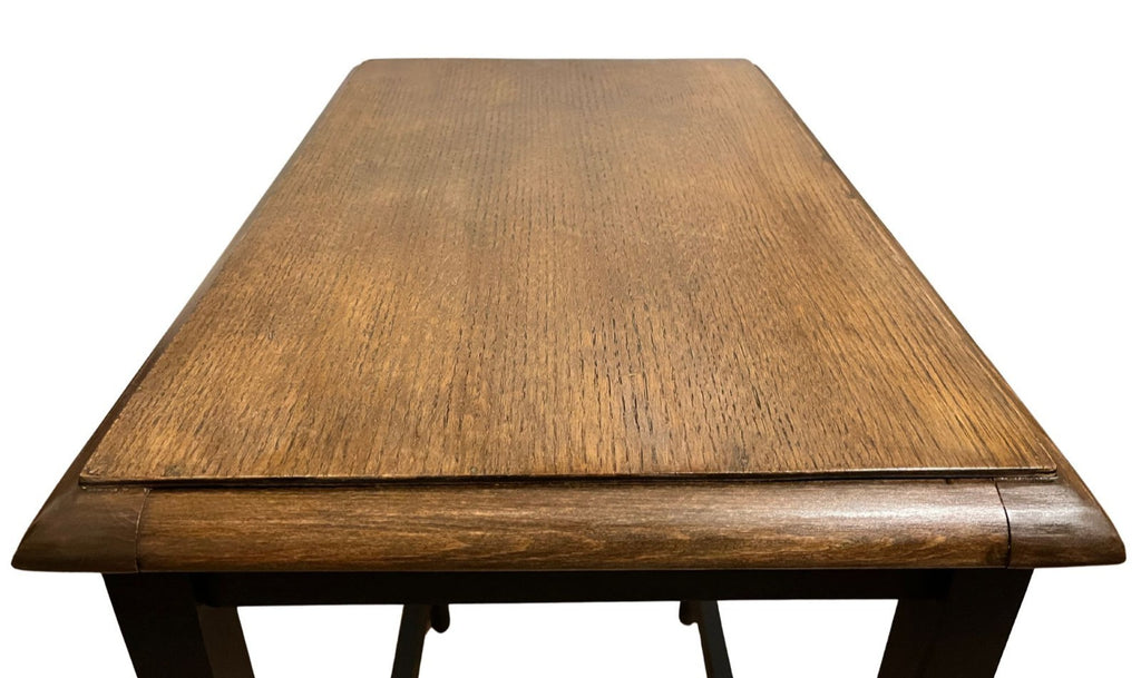 Vintage Barley Twist Side Table Oak Top Painted Base Hall Lamp Table Rustic Wood
