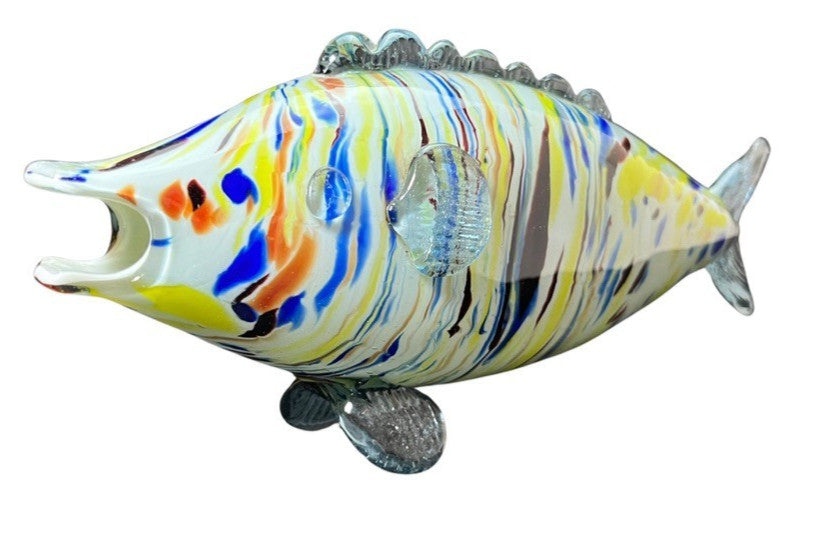 Murano Style Art Glass Fish Hand Blown Multicoloured Mid Century Vintage
